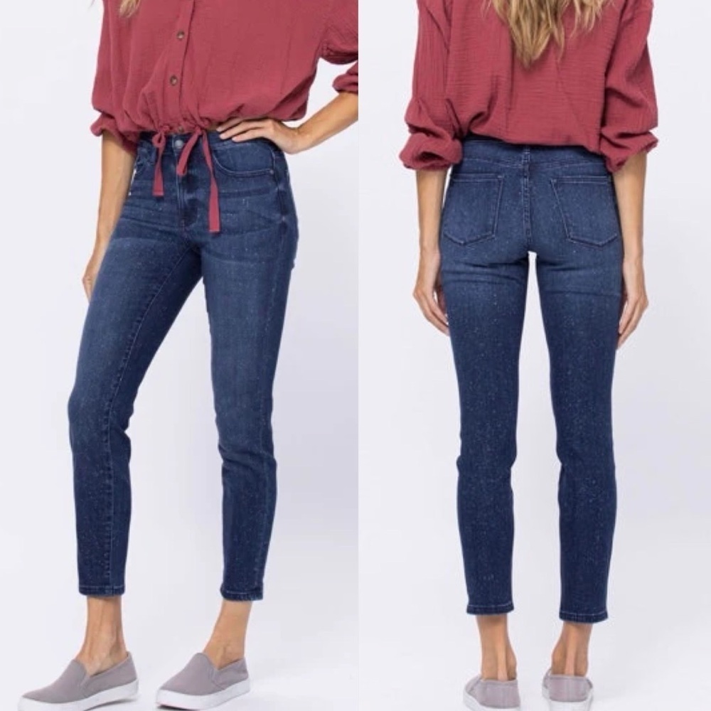 Judy Blue High Rise Relaxed Fit Speckled Jeans JB88226